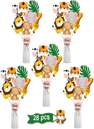 28 Pieces Jungle Animal Party Decorations - Jungle Animals Centerpiece Sticks Animals Cutouts for Baby Shower or Birthday Party Centerpiece Sticks - Table Toppers - pzsku/Z2E6B162B3385A720924DZ/45/_/1692952630/7b8be0ef-95df-4982-9def-30a9999839e3