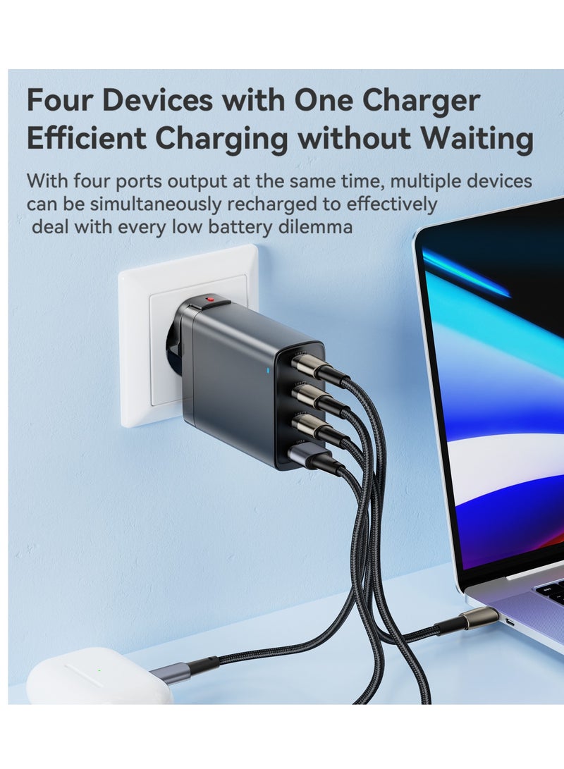 فايماي شاحن iPhone 100 وات سريع 4 منافذ GaN PD USB C شاحن سريع قابس شحن الكمبيوتر المحمول من النوع C محول طاقة متوافق مع MacBook Pro / Air و iPhone 15 Series و iPad و Galaxy S23 Ultra - Image 2