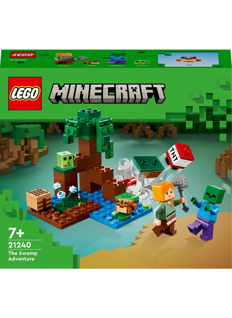 LEGO - ® Minecraft Swamp Adventure 21240 - Toy Building Set with Alex, Zombie, Slime and Frog for Kids Ages 7 and Up (65 Pieces) - Image 1
