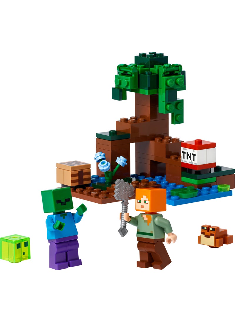 LEGO - ® Minecraft Swamp Adventure 21240 - Toy Building Set with Alex, Zombie, Slime and Frog for Kids Ages 7 and Up (65 Pieces) - Image 1