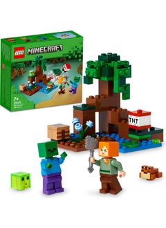 ® Minecraft Swamp Adventure 21240 - Toy Building Set with Alex, Zombie, Slime and Frog for Kids Ages 7 and Up (65 Pieces)