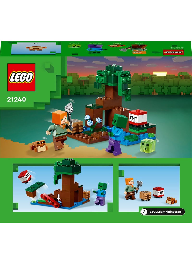 LEGO - ® Minecraft Swamp Adventure 21240 - Toy Building Set with Alex, Zombie, Slime and Frog for Kids Ages 7 and Up (65 Pieces) - Image 1