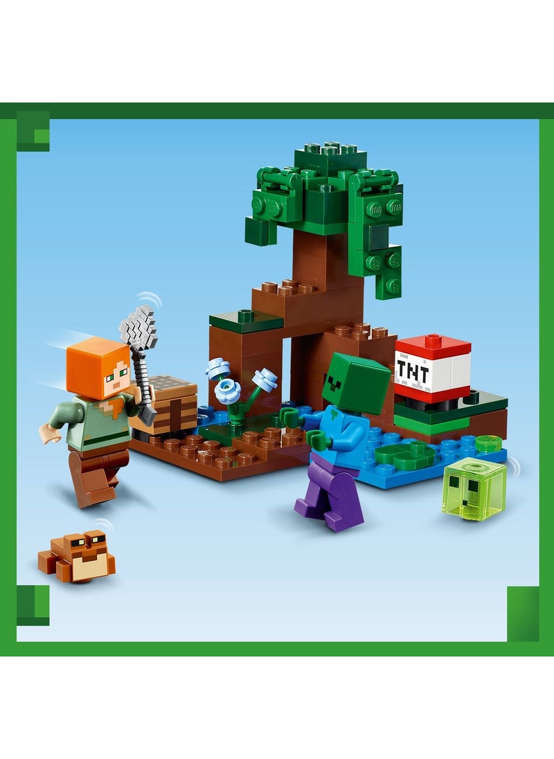 LEGO - ® Minecraft Swamp Adventure 21240 - Toy Building Set with Alex, Zombie, Slime and Frog for Kids Ages 7 and Up (65 Pieces) - Image 1