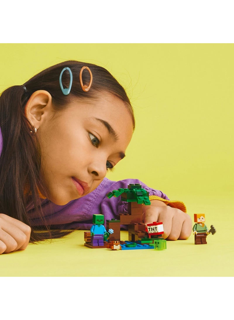 LEGO - ® Minecraft Swamp Adventure 21240 - Toy Building Set with Alex, Zombie, Slime and Frog for Kids Ages 7 and Up (65 Pieces) - Image 1