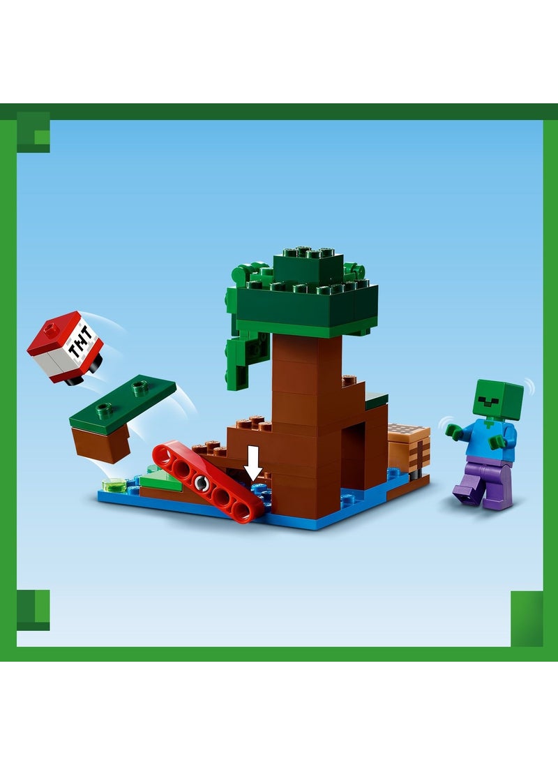 LEGO - ® Minecraft Swamp Adventure 21240 - Toy Building Set with Alex, Zombie, Slime and Frog for Kids Ages 7 and Up (65 Pieces) - Image 1