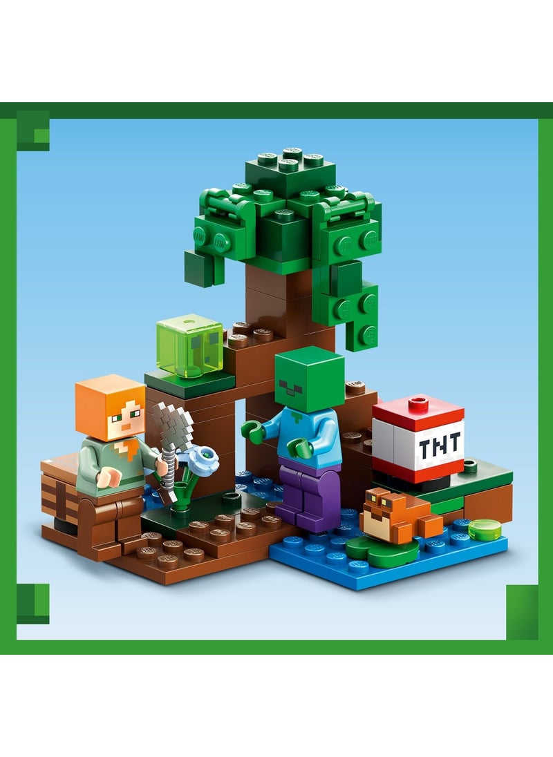 LEGO - ® Minecraft Swamp Adventure 21240 - Toy Building Set with Alex, Zombie, Slime and Frog for Kids Ages 7 and Up (65 Pieces) - Image 1