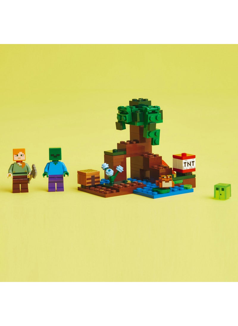 LEGO - ® Minecraft Swamp Adventure 21240 - Toy Building Set with Alex, Zombie, Slime and Frog for Kids Ages 7 and Up (65 Pieces) - Image 1