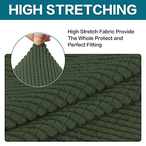Turquoize 2 Piece Chair Covers Chair Slipcovers for Living Room Armchair Sofa Covers Chair Couch Cover with Arms Washable Furniture Protector for Chairs Feature Thick Fabric (Chair, Bronze Green) - Image 5