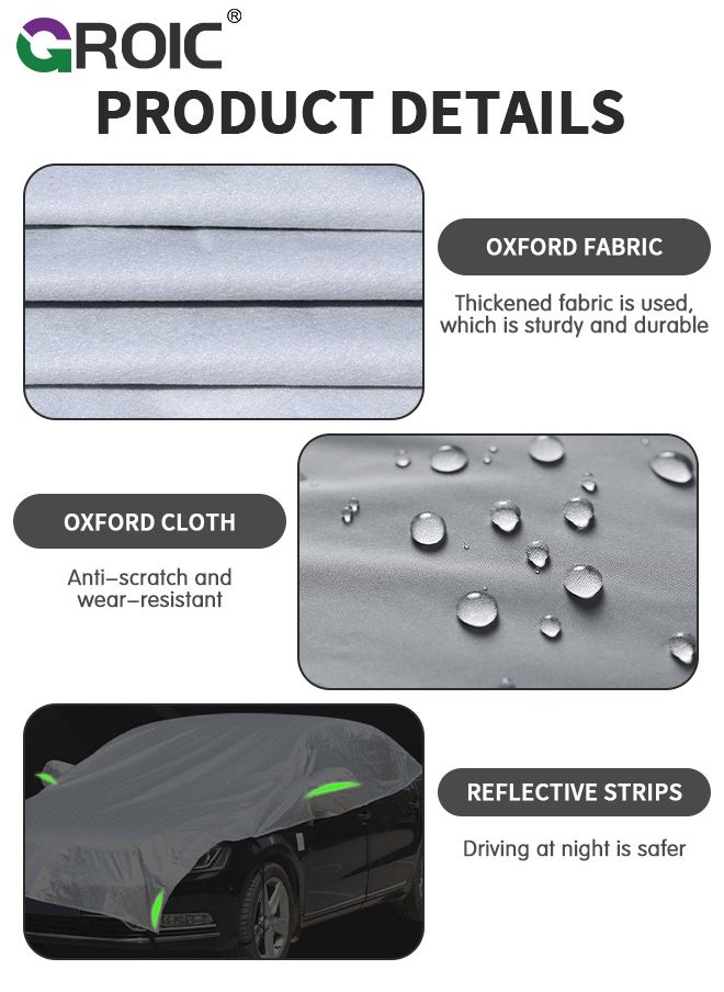 GROIC - Half Car Cover for All Weather Car Body Covers, Top Half Car Cover Outdoor Indoor for All Season Waterproof Dustproof UV Resistant Universal (Fit SUV, Length 208.7"*Width 94.5") - Image 1