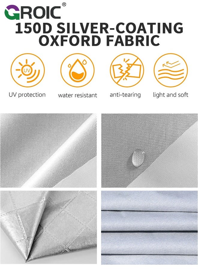 GROIC - Half Car Cover for All Weather Car Body Covers, Top Half Car Cover Outdoor Indoor for All Season Waterproof Dustproof UV Resistant Universal (Fit SUV, Length 208.7"*Width 94.5") - Image 1