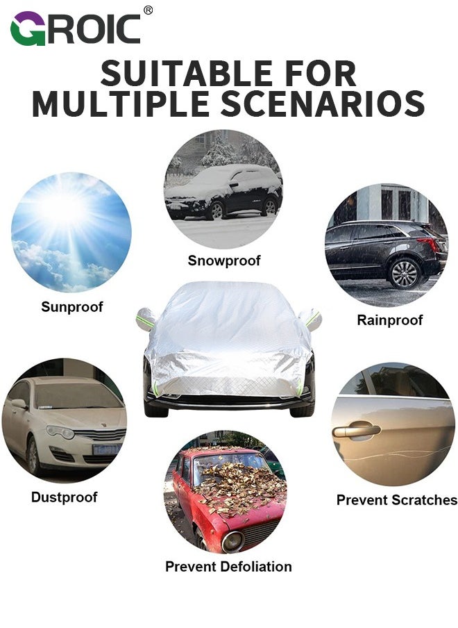GROIC - Half Car Cover for All Weather Car Body Covers, Top Half Car Cover Outdoor Indoor for All Season Waterproof Dustproof UV Resistant Universal (Fit SUV, Length 208.7"*Width 94.5") - Image 1