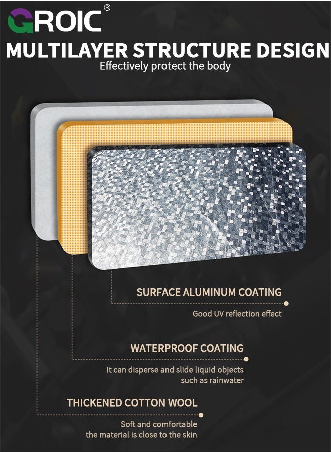 GROIC - Half Car Cover for All Weather Car Body Covers, Top Half Car Cover Outdoor Indoor for All Season Waterproof Dustproof UV Resistant Universal (Fit SUV, Length 208.7"*Width 94.5") - Image 1
