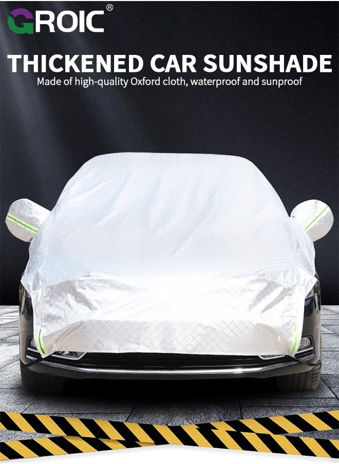 GROIC - Half Car Cover for All Weather Car Body Covers, Top Half Car Cover Outdoor Indoor for All Season Waterproof Dustproof UV Resistant Universal (Fit SUV, Length 208.7"*Width 94.5") - Image 1