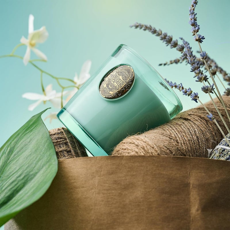 إم آند سينس شمعة معطرة من M&SENSE، كتان نقي، 260 جرام شموع معطرة في زجاج، شمعة صويا طبيعية، وقت احتراق 55 ساعة، هدايا شموع عيد الميلاد للرجال والنساء - Image 2