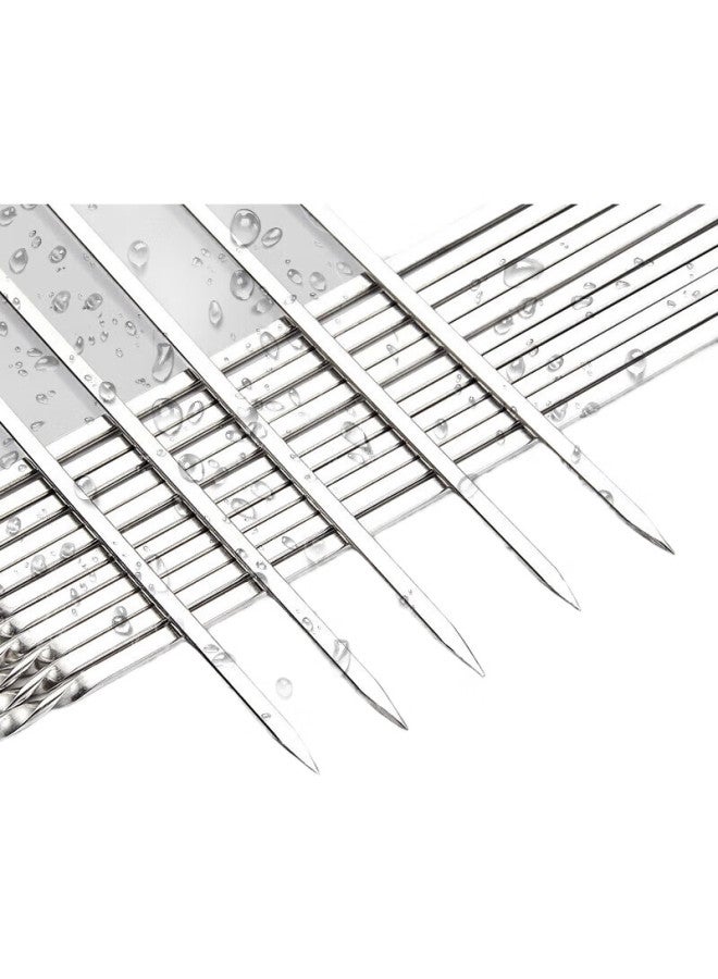 Suncojia 304 Stainless Steel Barbecue Skewers, Meat Kebab Skewers, Grilling Needles, Barbecue Tools, 50 Pieces - Image 3