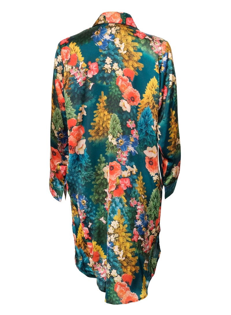Chitral Garments silk shirt with Flowers  - Image 2