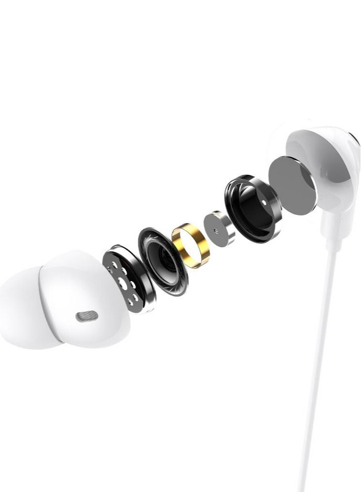 Lazor Mystic Plus Wired In-Ear Earphone with Stereo Sound Driver Type C Audio EA162 White - Image 3