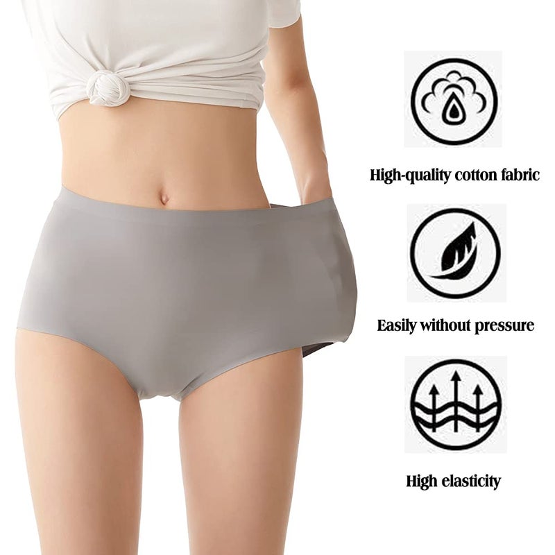 FallSweet No Show High Waist Briefs Underwear for Women Seamless Panties Multi Pack (Black3Grey2 (5 pack), S) - Image 3