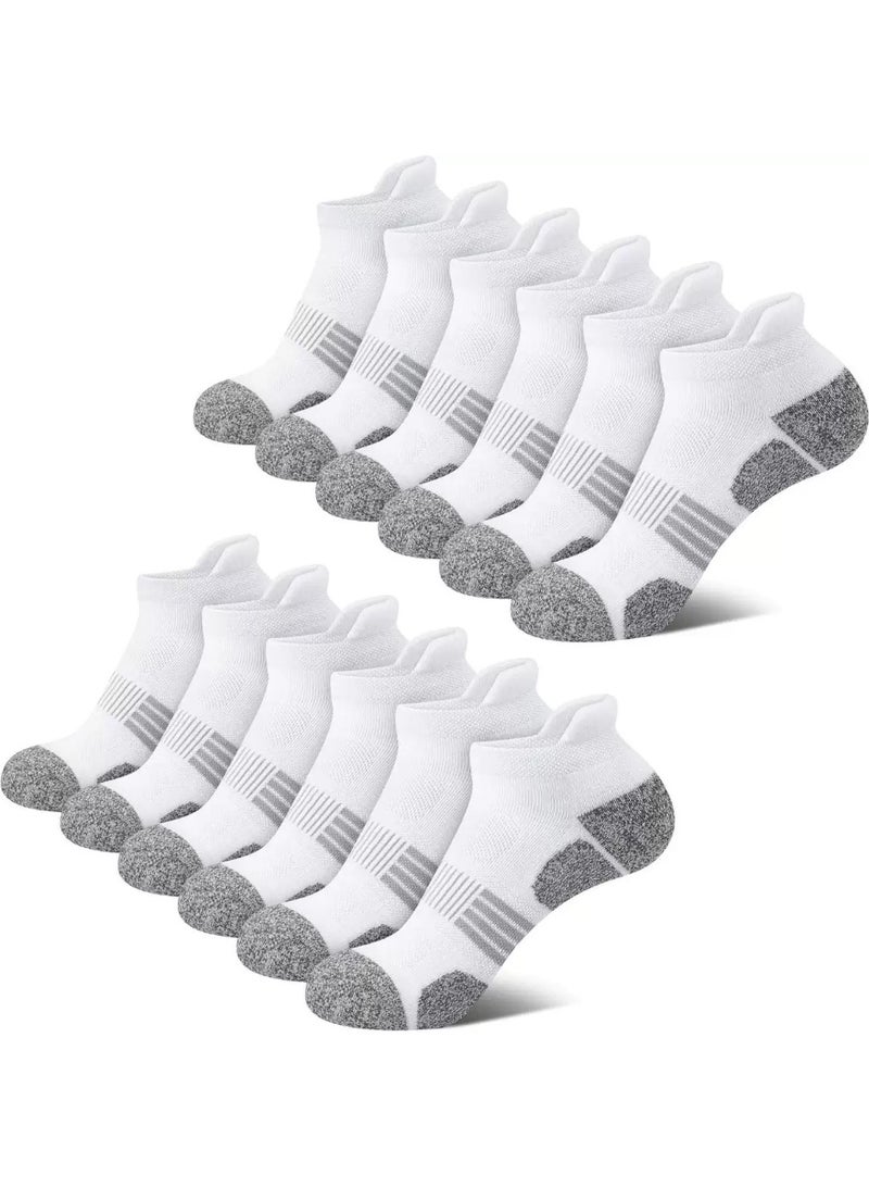 XUN Men's Low-Top Sports Cotton Cushioned Ankle Socks for Running, Gym, Training, Casual Wear, 6 Pairs (One Size) - Image 1