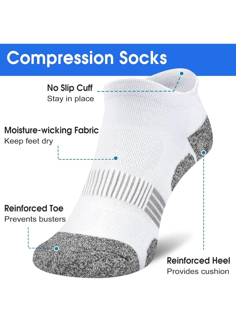 XUN Men's Low-Top Sports Cotton Cushioned Ankle Socks for Running, Gym, Training, Casual Wear, 6 Pairs (One Size) - Image 5