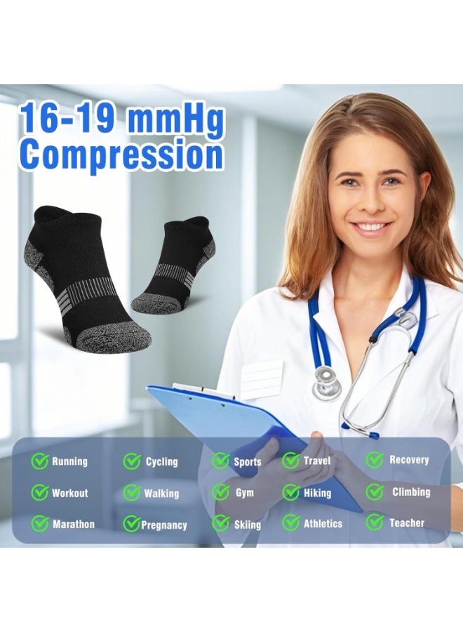 XUN Men's Low-Top Sports Cotton Cushioned Ankle Socks for Running, Gym, Training, Casual Wear, 6 Pairs (One Size) - Image 4