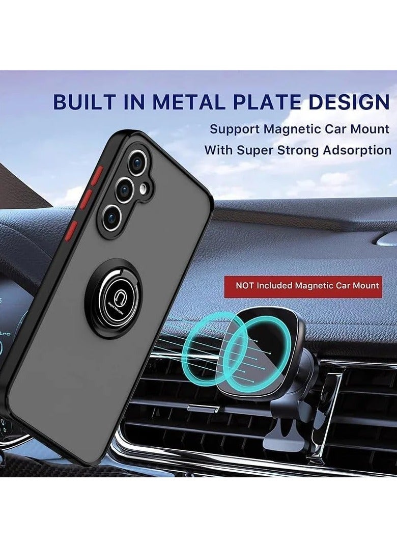 BORTONY Samsung Galaxy A25 Case Cover Metal Ring Holder Grip Kickstand Car Magnetic Mount Case Cover Shockproof Matte Finish Hard Back Bumper Case for Samsung Galaxy A25 - Image 5