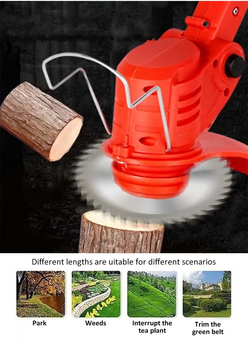 EzzySo 21V Cordless Grass Trimmer with 2pcs Battery, Fast Charger and 3 Types Cutting Blade, Portable Electric Lawn Trimmer for Garden Yard Lawn Pruning and cut materials  - Image 5