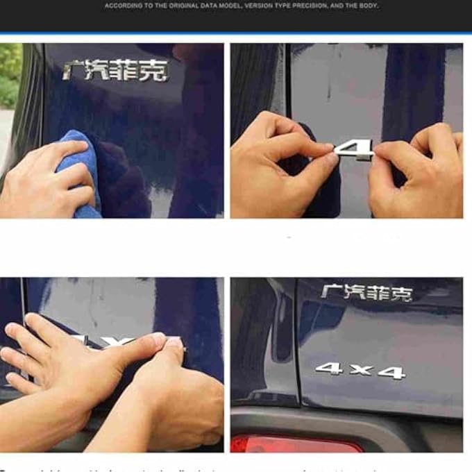 ريحني زينة السيارة ثلاثية الأبعاد معدنية 4X4 دفع رباعي شعار شعار السيارة لسيارات يونيفرسال إكسسوارات زخرفية للدراجات النارية أسود - Image 2