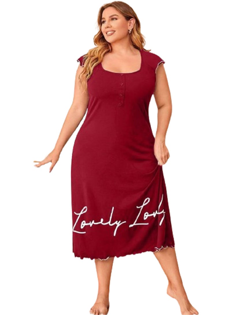 MANIKAN FROM MANIKAN-women's printed  short sleeves long dress 