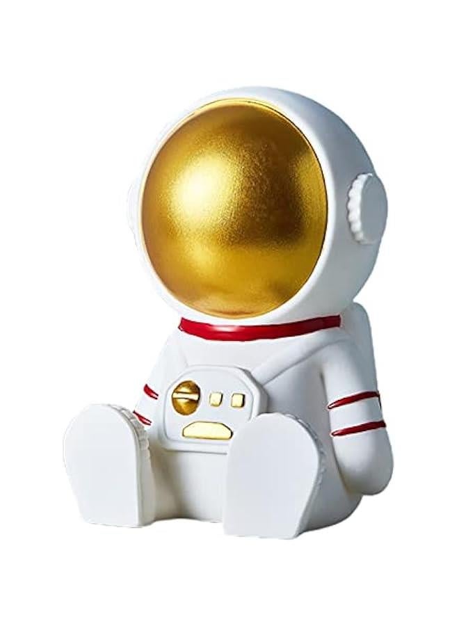 Space Man gy Bank, Creative Vinyl Astronaut Money Bank Backpack Astronaut Money Box Sitting Space Man Coin Bank Aerospace Astronaut Decorative Oranment (Gold) - Image 1