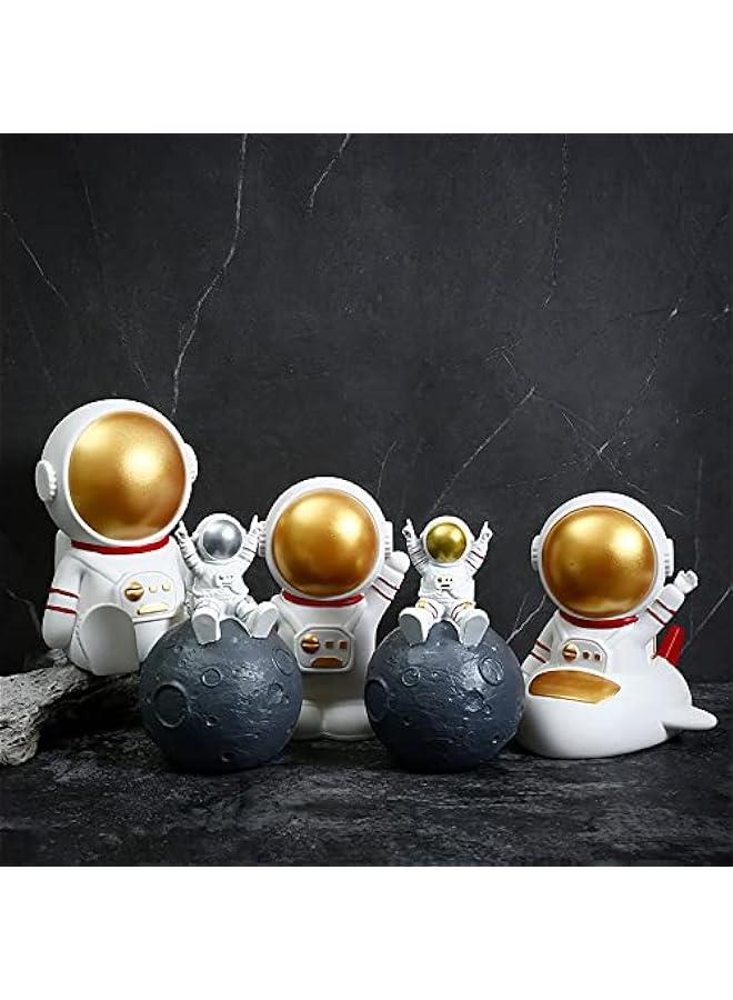 Space Man gy Bank, Creative Vinyl Astronaut Money Bank Backpack Astronaut Money Box Sitting Space Man Coin Bank Aerospace Astronaut Decorative Oranment (Gold) - Image 5