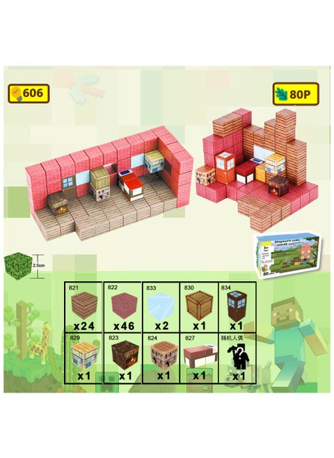 Game Magnetic Building Blocks , Children's Educational Game Accessories, Miniature World Building Toys Cube Construction 25MM Super Large Size, Puzzle Building Block Family Parent-child Game