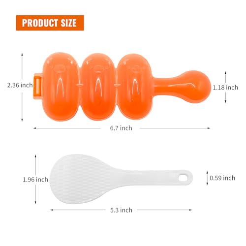 Upoomart Rice Ball Maker Mold & Sushi Maker Rice Ball Mold with 2 Riceball Shaker and 2 Rice Paddle - Easy to Use Rice Ball Mold Shaker for Perfect Onigiri and Sushi - Fun Kitchen Tool - Image 2