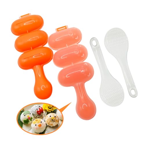 Upoomart Rice Ball Maker Mold & Sushi Maker Rice Ball Mold with 2 Riceball Shaker and 2 Rice Paddle - Easy to Use Rice Ball Mold Shaker for Perfect Onigiri and Sushi - Fun Kitchen Tool - Image 1