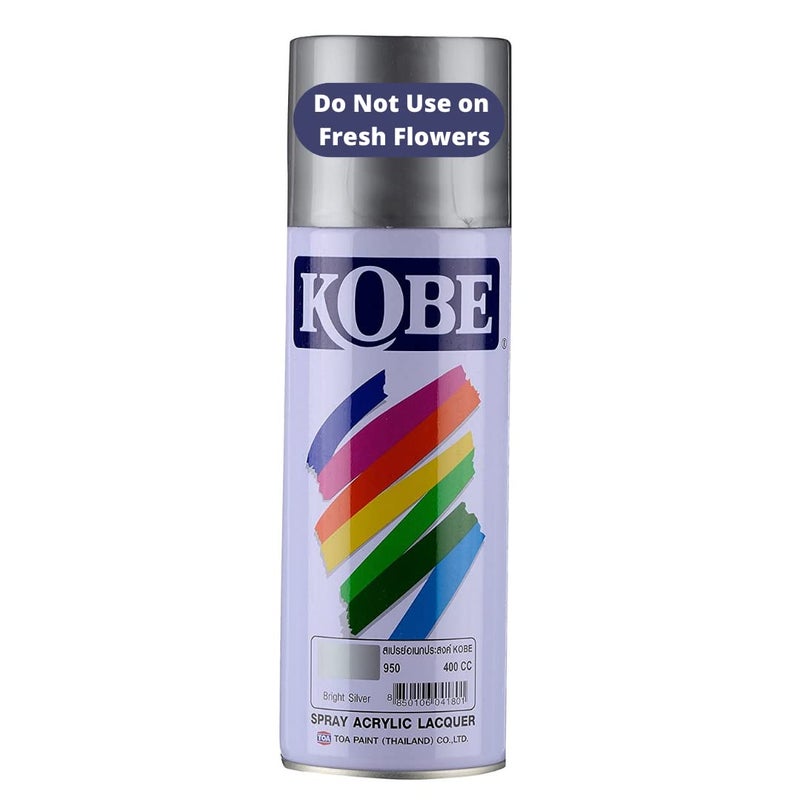 Oasis Kobe Acrylic Spray Paint – Fast Dry Multipurpose Spray For Metal, Wood, Walls, Automobiles, Art & Craft, DIY Projects – 400ML (Bright Silver) - Image 1