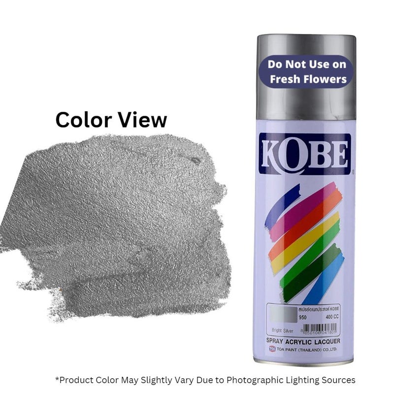 Oasis Kobe Acrylic Spray Paint – Fast Dry Multipurpose Spray For Metal, Wood, Walls, Automobiles, Art & Craft, DIY Projects – 400ML (Bright Silver) - Image 2