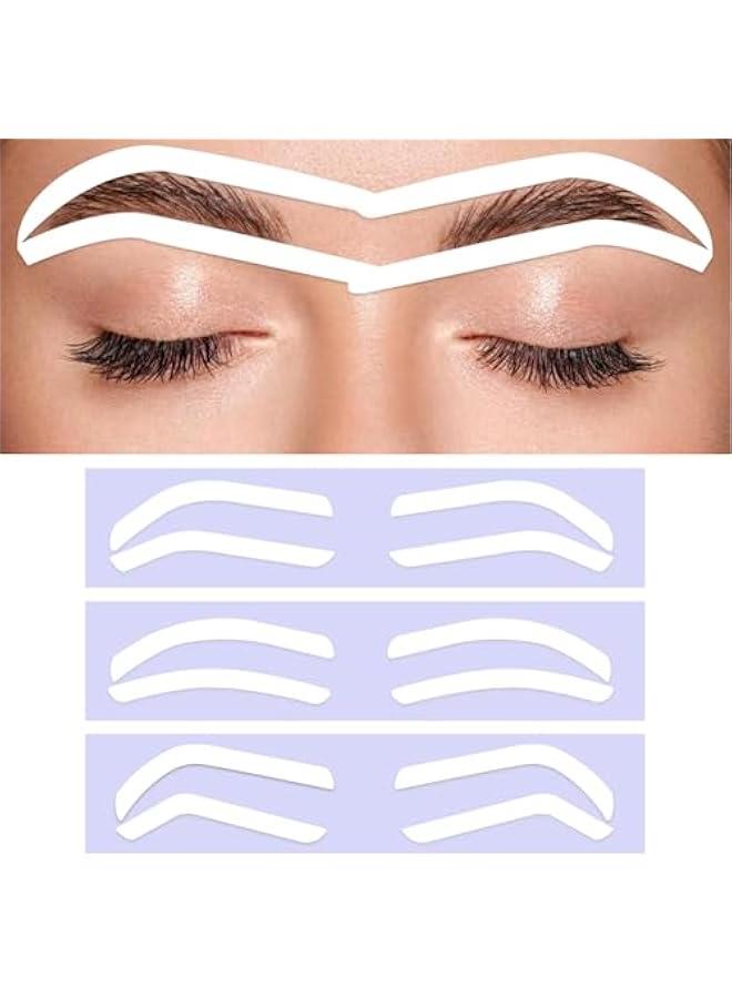 12 Pairs Eyebrow Stencil Stickers, Disposable Airbrush Eyebrow Stencils Shape Tape Brow Mapping Guide Auxiliary Stickers Air Brush Eyebrow Tattoo Template for Tinting Makeup - Image 1