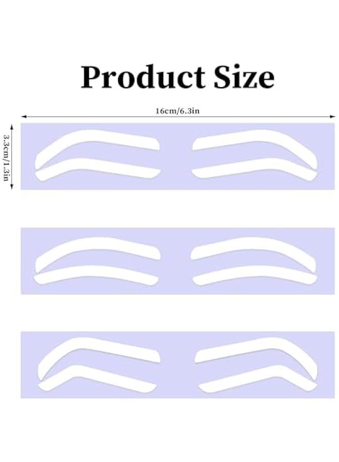 12 Pairs Eyebrow Stencil Stickers, Disposable Airbrush Eyebrow Stencils Shape Tape Brow Mapping Guide Auxiliary Stickers Air Brush Eyebrow Tattoo Template for Tinting Makeup - Image 5