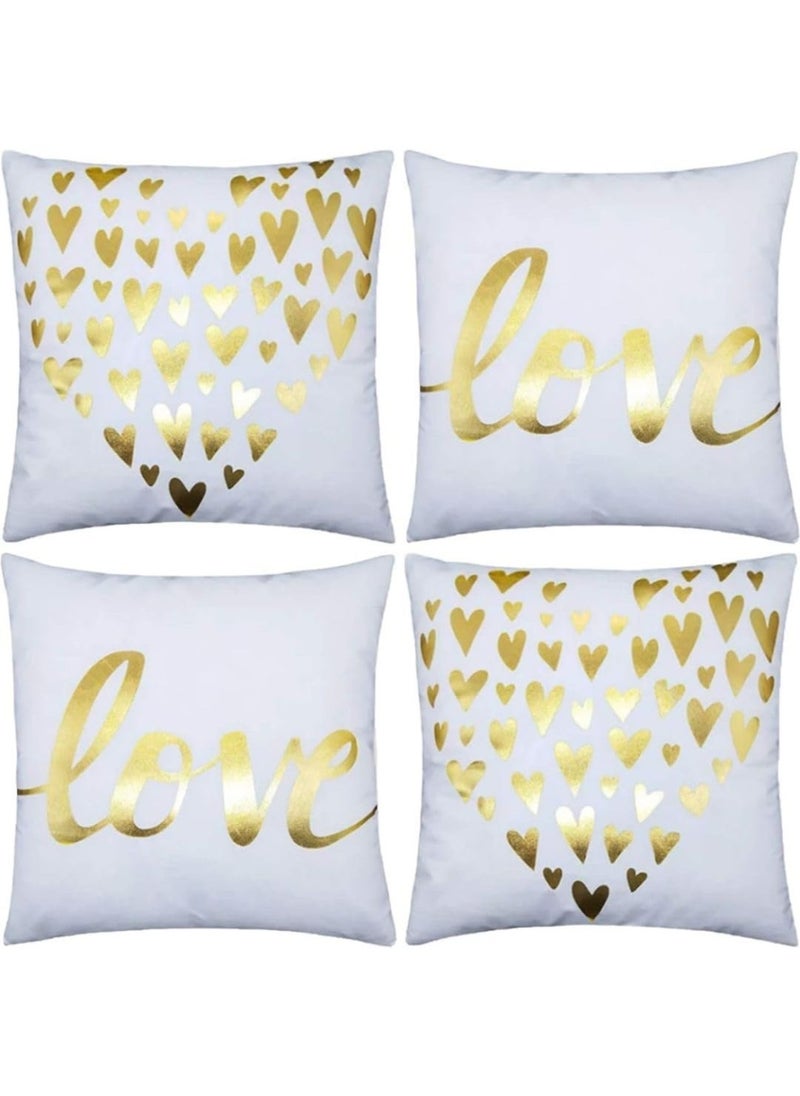 RISHAHOME 4 Pcs Cushion Cover Set 18X18 Inch  Home Decorative Throw Pillow Cases Single Sided Pattern  45X45Cm Square Cushion Case For Sofa Couch  Muticolor  Home Decor Throw Pillow Cover  - Image 1