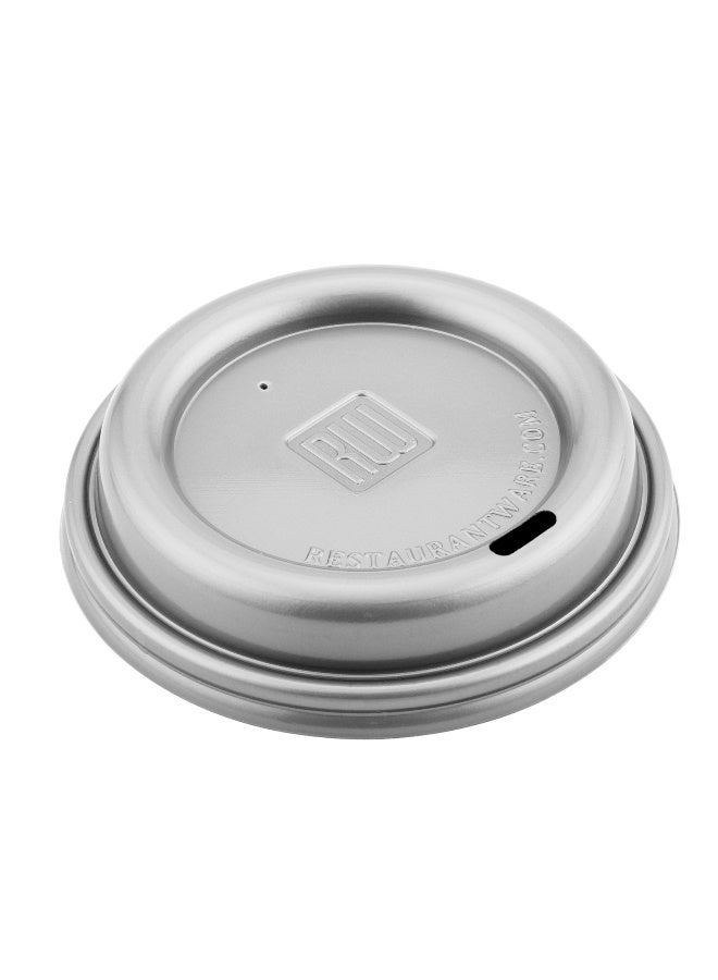 Restaurantware Coffee Cup Lids Only For 8, 12, 16 and 20 oz Cups 500 Pack Of Disposable Pewter Gray Hot Cup Lids Leakproof Plastic Drink Covers Elevated Spout Air Flow Vent For Espresso Beverages  - Image 1