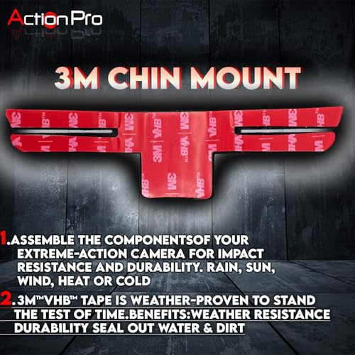 Action Pro Helmet 3M Chin Mount Strap Set Compatible with All Smartphones GoPro-13/12/11/10/9/8/7/6/5/4/SJCAM/DJI Osmo and All Action Cameras - Image 2