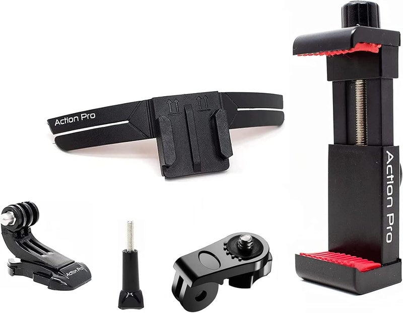 Action Pro Helmet 3M Chin Mount Strap Set Compatible with All Smartphones GoPro-13/12/11/10/9/8/7/6/5/4/SJCAM/DJI Osmo and All Action Cameras - Image 1