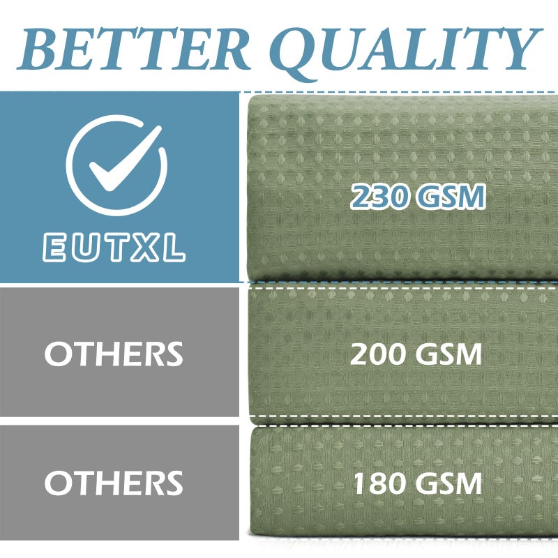 EUTXL ستارة دش فندق Eutxl Green Hotel - 230gsm وافل ثقيلة الستائر دش النسيج السميك للحمام 71W × 74H - Image 2