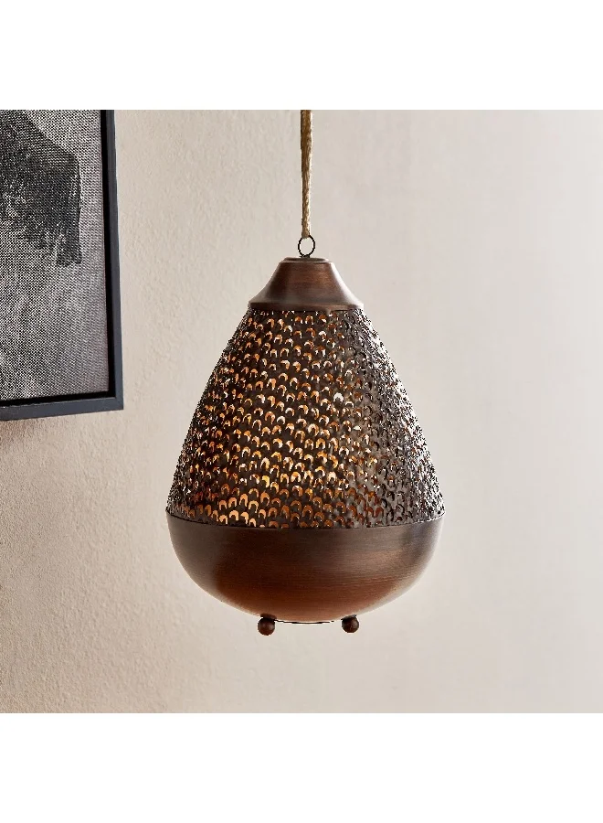 Home Box Corlie Metal Peacock Cutwork Votive Candle Holder with Hook 17 x 17 x 22 cm