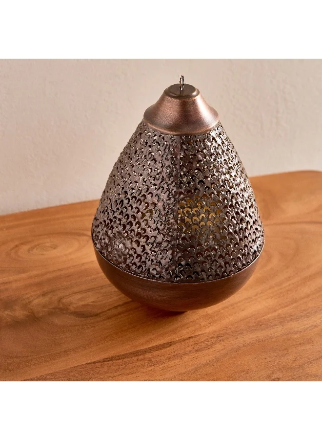 Home Box Corlie Metal Peacock Cutwork Votive Candle Holder with Hook 17 x 17 x 22 cm