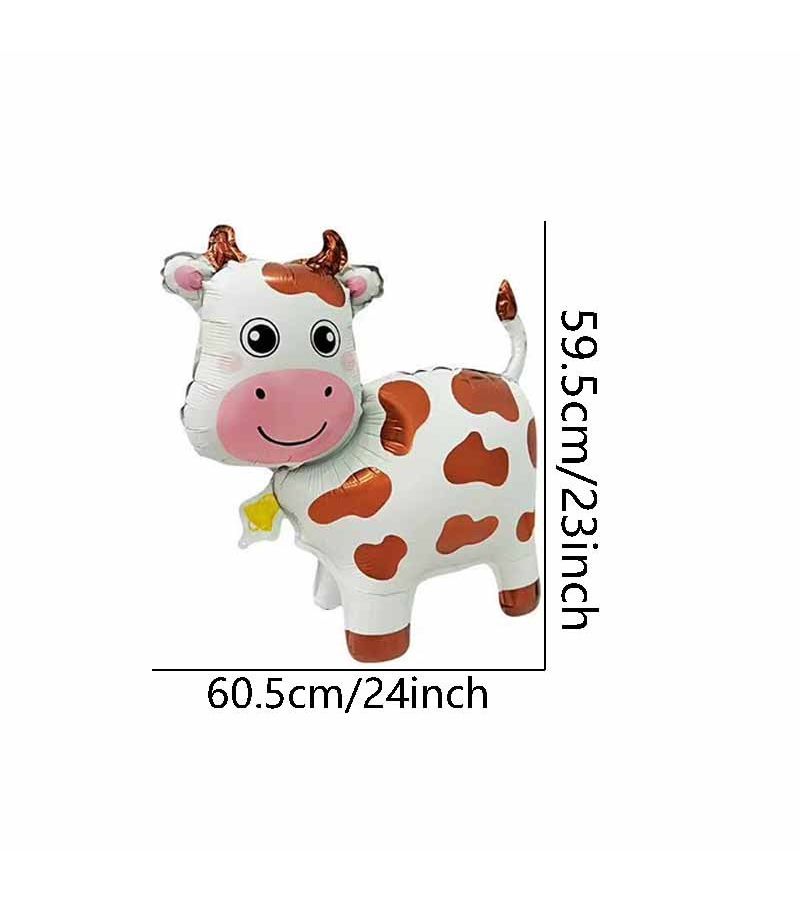 2Pcs Brown Three Dimensional Standing Cartoon Cow Balloons Birthday Party Decorations For Indoor Outdoor Gatherings Cartoon Animal Themed Decor - Image 3