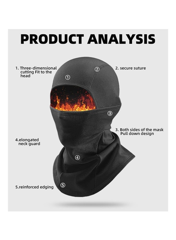 Golovejoy Black Windproof Balaclava, Windproof, Cold Protection, High Elasticity and Comfort, Mask, Neck Protector, Windproof, Cold Protection, Soft Fit on Head, Comfortable and Non-Tightening, for Men and Women - Image 3