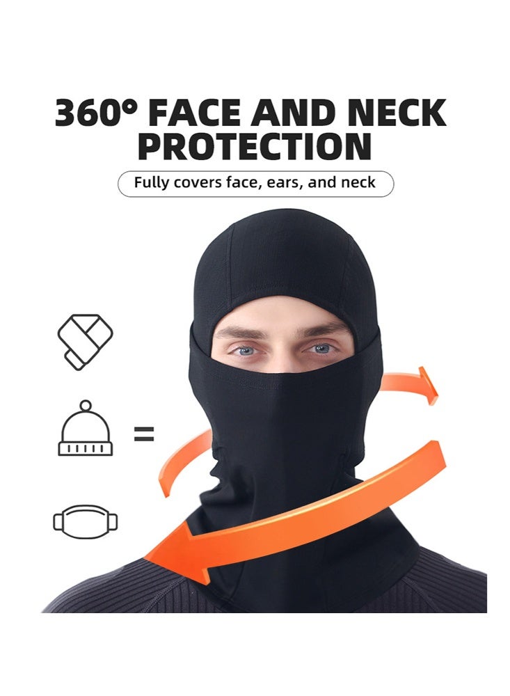 Golovejoy Black Windproof Balaclava, Windproof, Cold Protection, High Elasticity and Comfort, Mask, Neck Protector, Windproof, Cold Protection, Soft Fit on Head, Comfortable and Non-Tightening, for Men and Women - Image 4