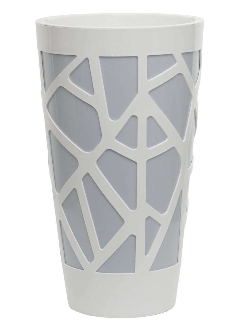 أيدل وعاء زهور بلاستيكي مزخرف مقوس 55 سم - وعاء دائري للزراعة الداخلية والخارجية للبالكون، وتوب الطاولة والحديقة - وعاء نباتي زخرفي متعدد الألوان - مصنوع في إيطاليا - من إيديل - Image 1