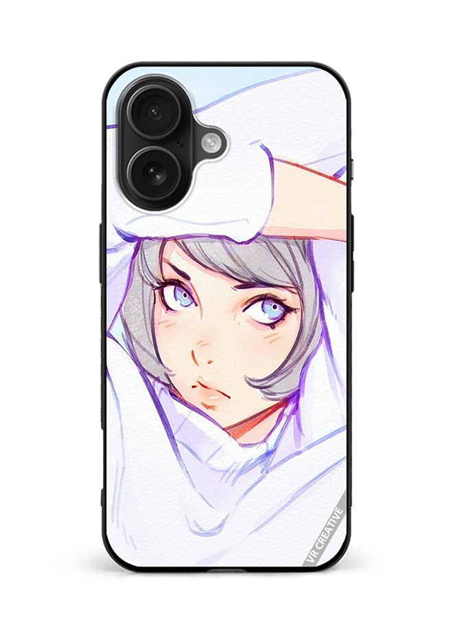 Protective Case Cover For Apple iPhone 16 Plus Girl Hands Pose Design Multicolour